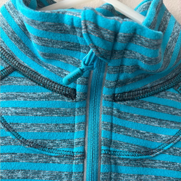 Ivivva by Lululemon striped long sleeve pullover tee half zip - Picture 2 of 7